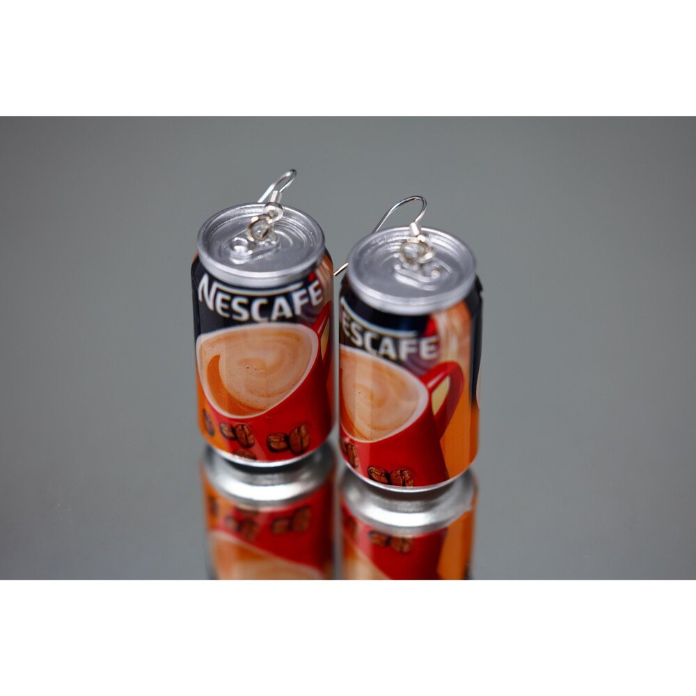 Mini Nescafé Can Earrings, Kawaii Coffee Lover Gift.